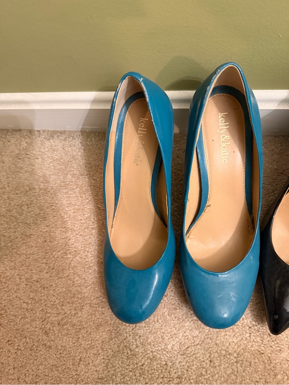 Kelly & Katie Blue Patent Round-Toe Pumps - Women's